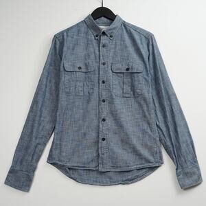 United By Blue Ayres Chambray Shirt Size S Organic Cotton Made in USA